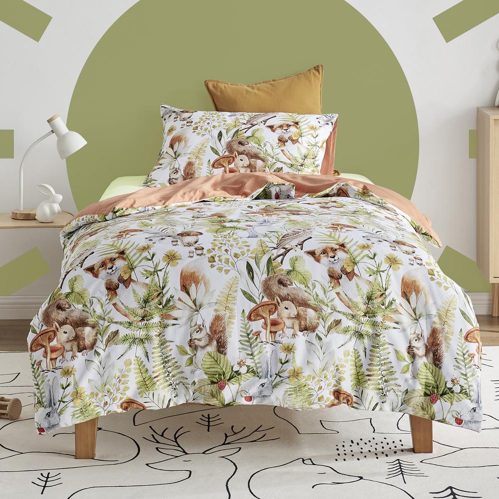 Jack & Ava Quilt Cover Set (Furry Buddies) - Double, 9347563109780