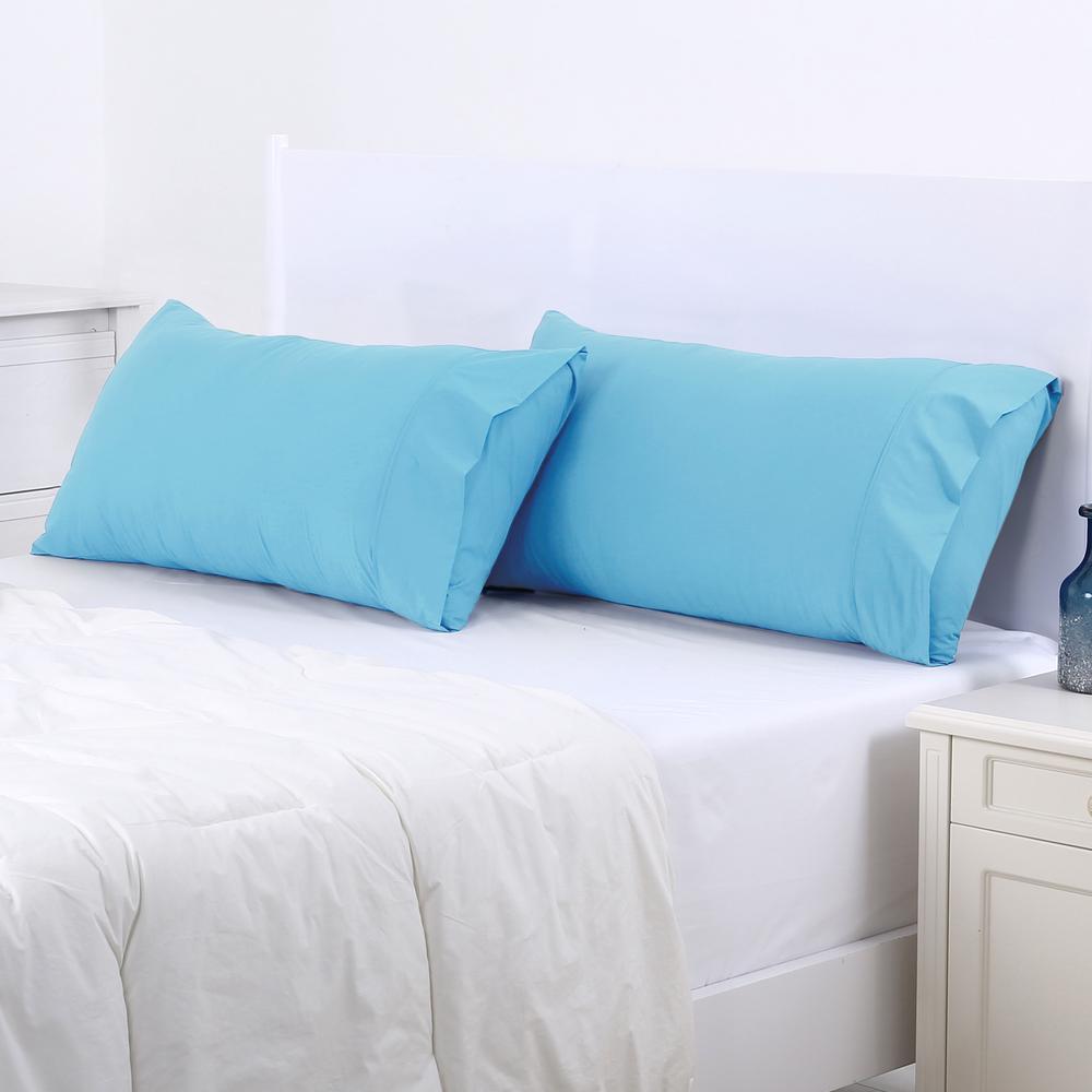 Dreamaker Plain Dyed Pillowcase, 2 Pack (Aqua) Standard Buy online