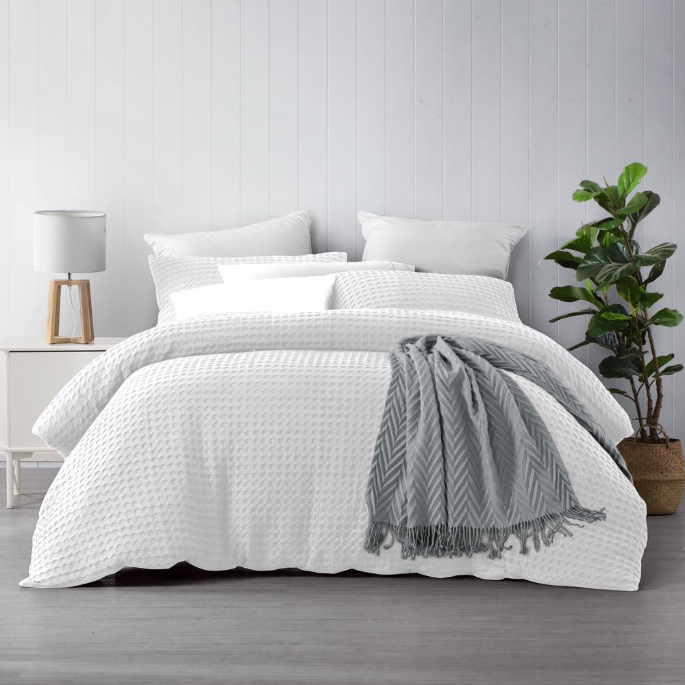 white waffle super king quilt cover