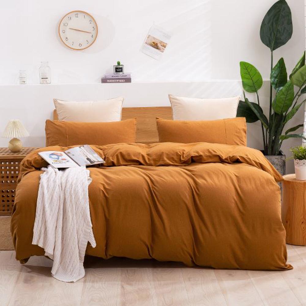 Dreamaker Cotton Jersey Quilt Cover Set (Rust) Super King Buy