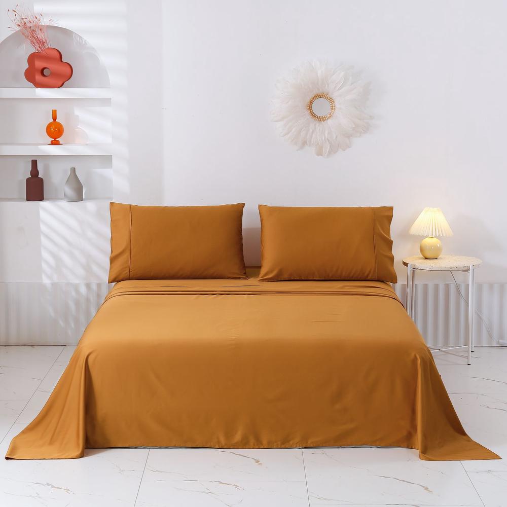 Serene Bamboo Cotton Sheet Set (Rust) - King, 9347563117570