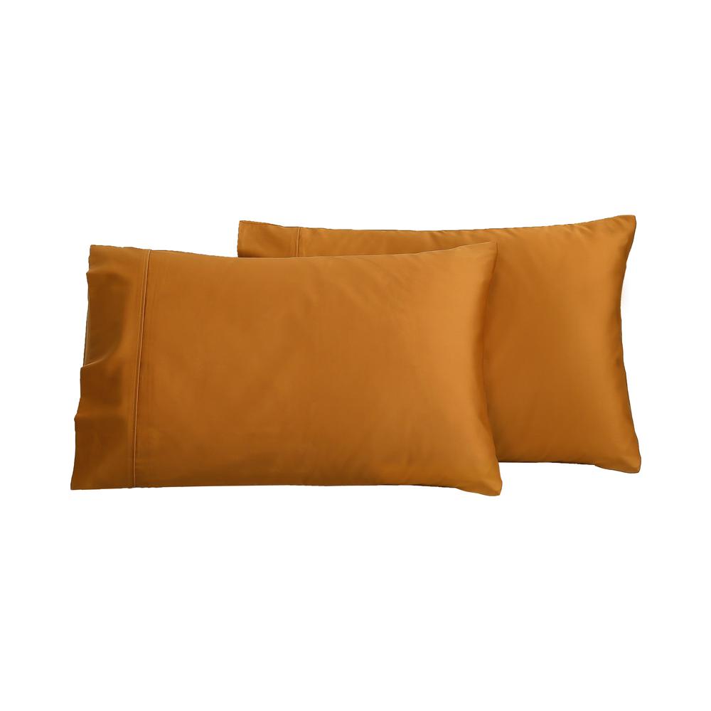 Serene Bamboo Cotton Pillowcases, Twin Pack (Rust) - King, 9347563117594