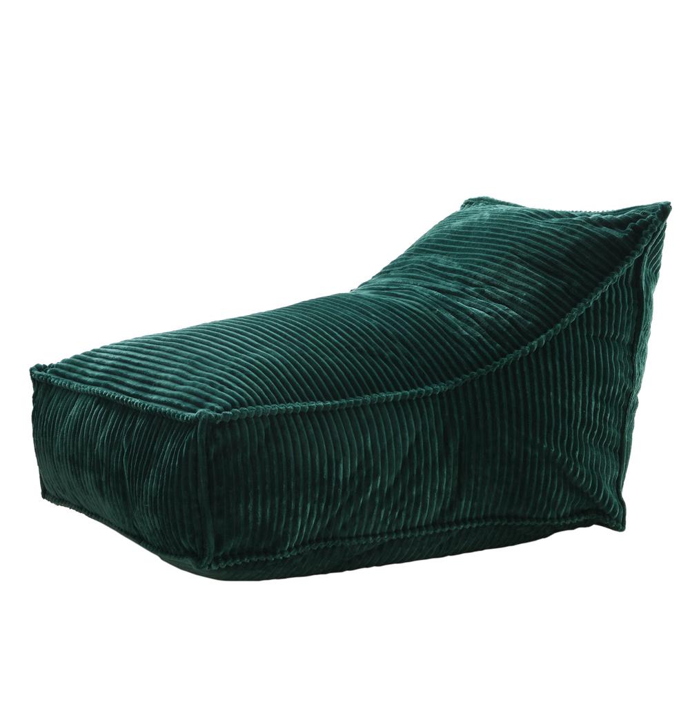 Wilde Ribbed Luxe Fleece Beanbag Lounge Cover (Emerald) - Single, 9347563122529