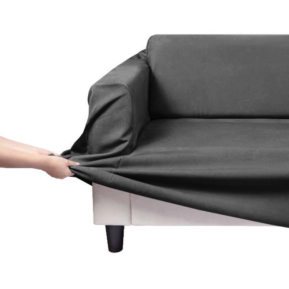 Home Premium Faux Suede Couch Sofa Cover, 3 Seater (Charcoal), 9347563800885