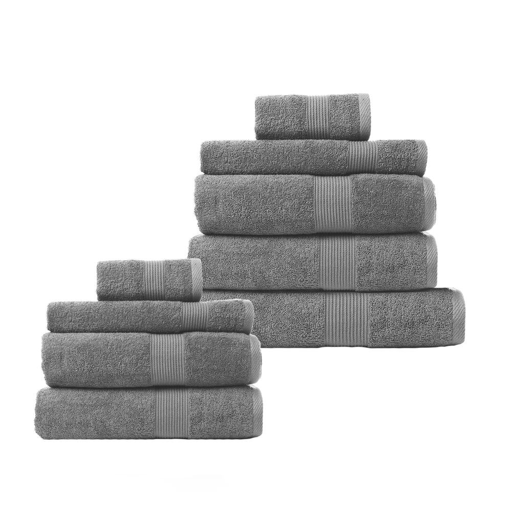 Royal Comfort Cotton Bamboo Towel Bundle Set 450GSM Luxurious , 9 Piece (Charcoal) Buy online