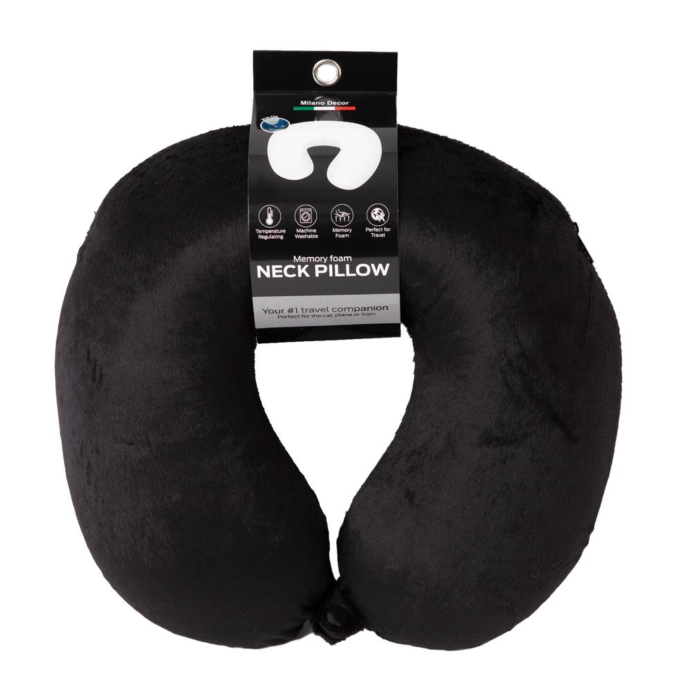 Milano Decor Memory Foam Travel Neck Pillow (Black) Buy online at The