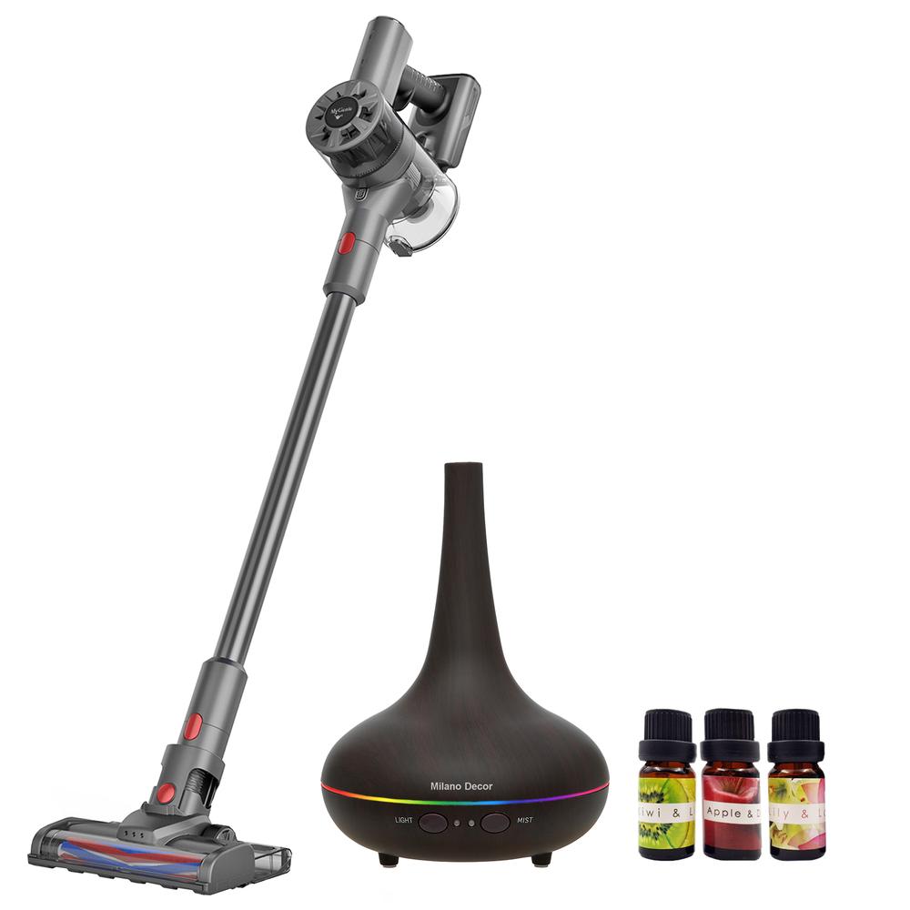 MyGenie H20 PRO Stick Cordless Vacuum Cleaner and Mop + Dark Wood Diffuser (Grey) Buy online