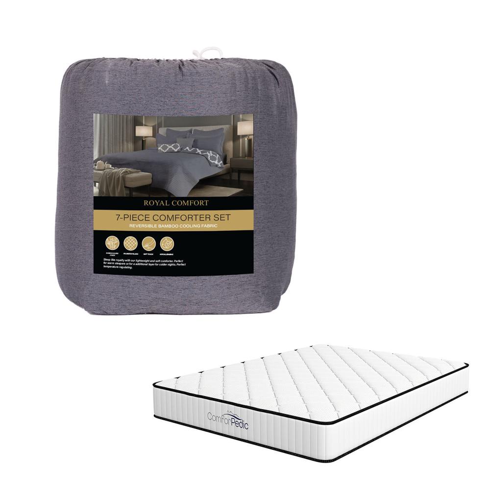 Royal Comfort Comforpedic 5Zone Mattress and 7 Piece Comforter Set