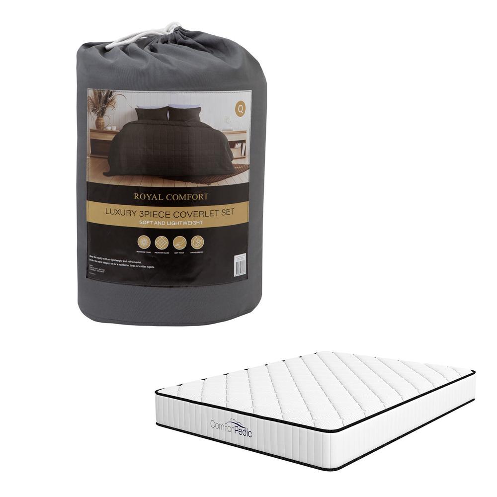 Royal Comfort Comforpedic 5Zone Mattress and Coverlet Set (Charcoal) Queen Buy online at