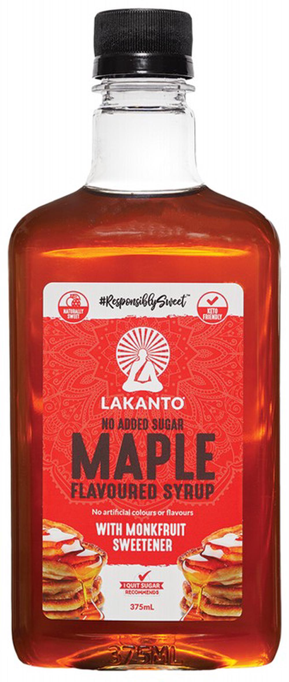 Maple Flavoured Syrup with Monkfruit Sweetener - 375mL, 9349664002502