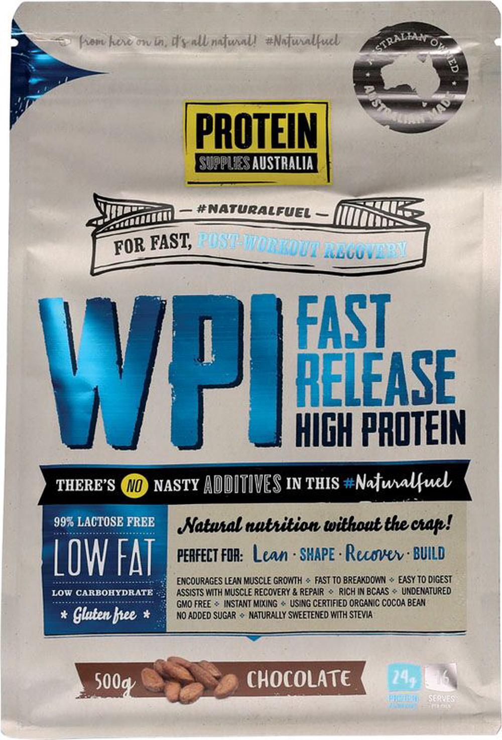 Protein Supplies Australia WPI Whey Protein Isolate (Chocolate) - 500g, 9350181000032