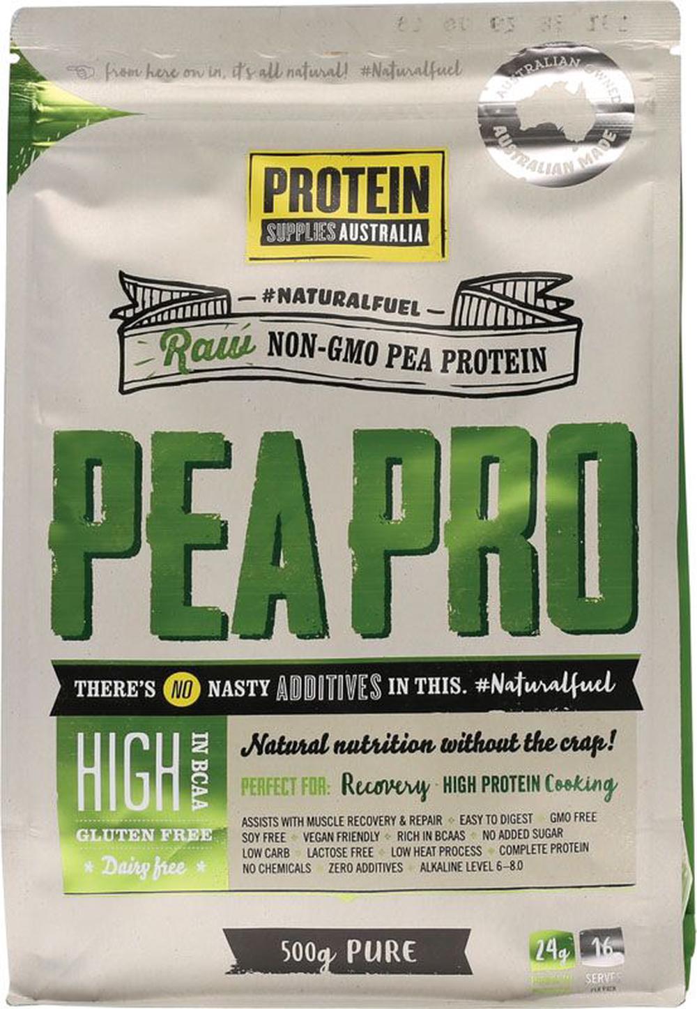 Protein Supplies Australia PeaPro Raw Pea Protein (Pure) - 500g, 9350181000308