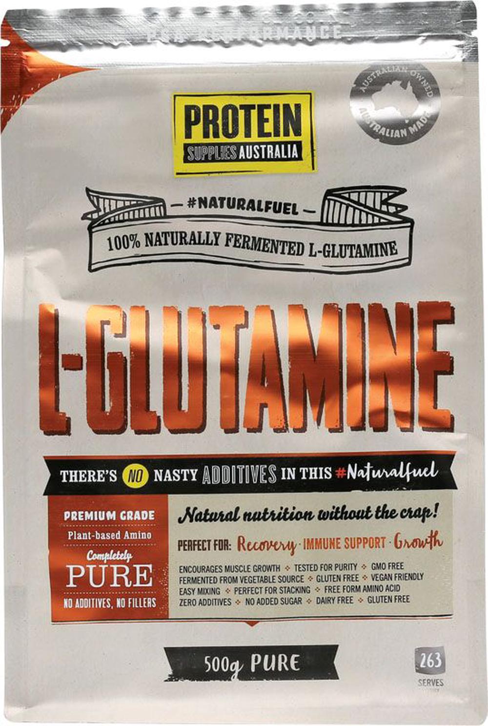 Protein Supplies Australia L-Glutamine - 500g, 9350181000582