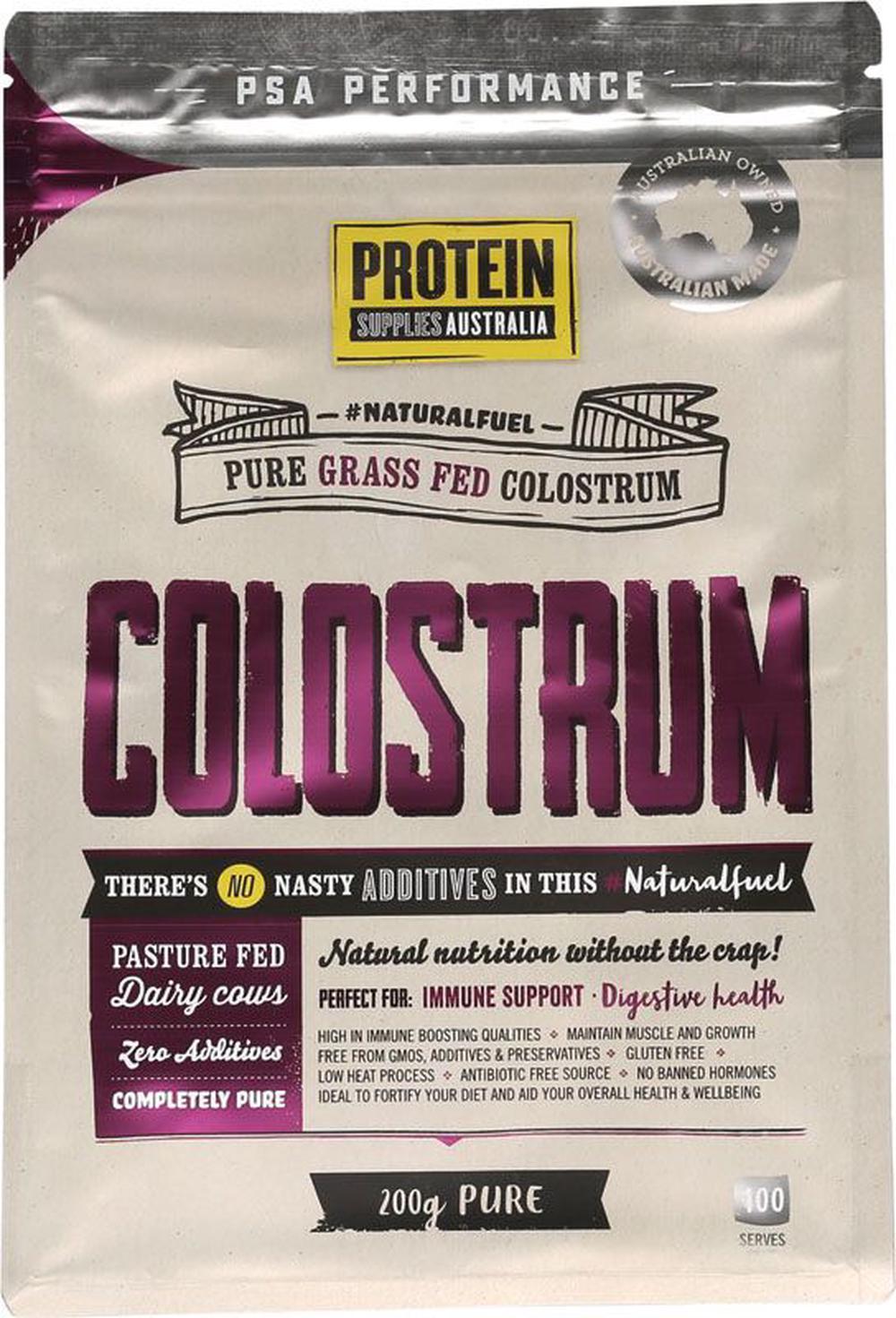 Protein Supplies Australia Colostrum Pure Grass Fed - 200g, 9350181000698