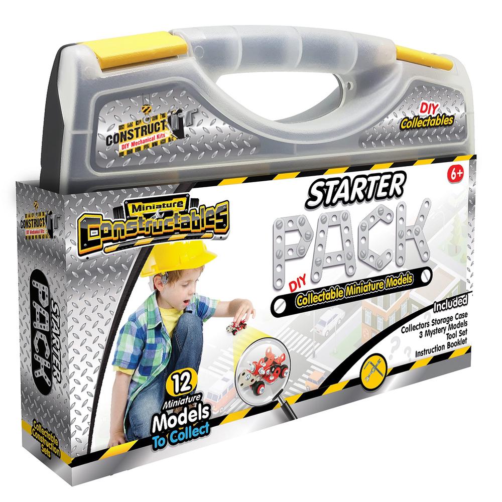 Construct-It Constructables Starter Case - DIY Collectable Mystery Models Pack, 3pc, 9350375010625