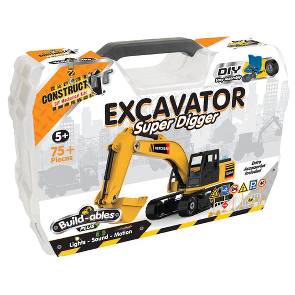Build-ables Plus - Site Excavator, Super Digger, 75 Piece, 9350375011400
