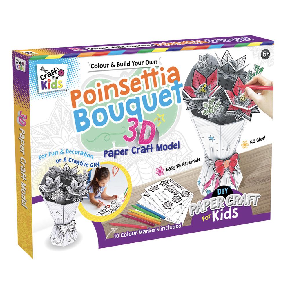 Craft For Kids Colour and Build Your Own 3D - Poinsettia Bouquet, 9350375012087