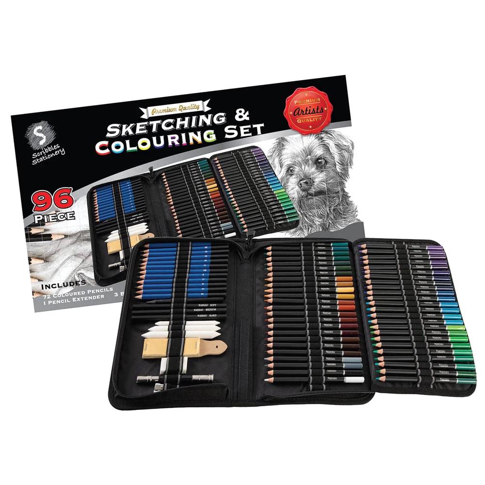 Sketching and Colouring Set, 96 Piece, 9350375012094