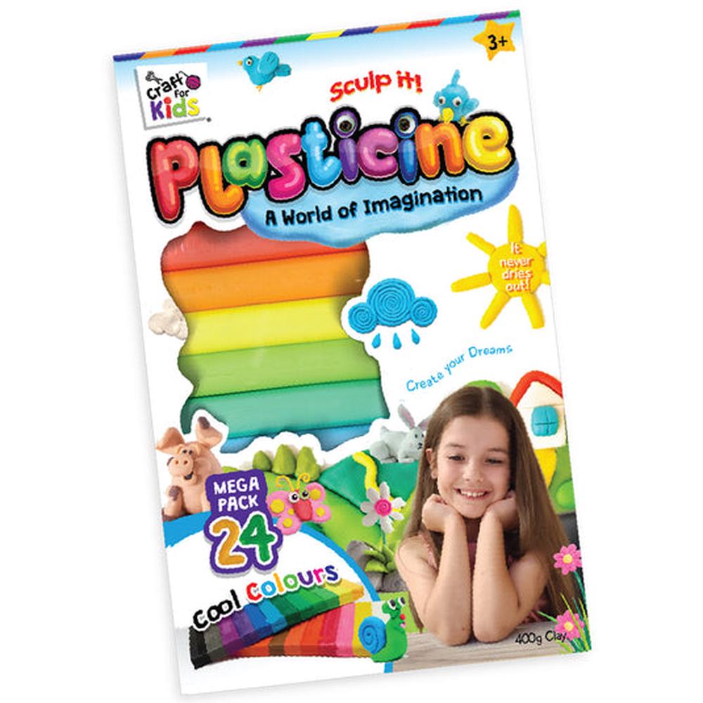 Craft for Kids Plasticine Mega Pack, 24 Colours - 400g, 9350375012995