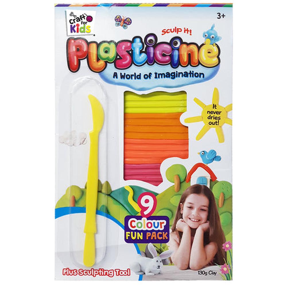 Craft for Kids Plasticine 9 Pack Plus Tool, 9350375013008