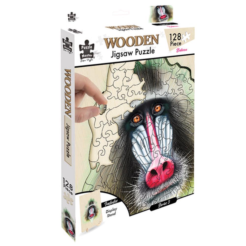 Puzzle Master Wooden Jigsaw Puzzle (Baboon), 124 Piece, 9350375013855
