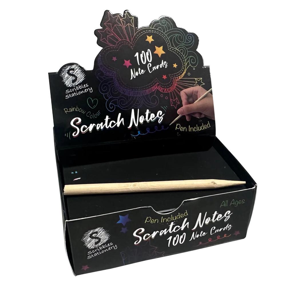 Scribbles Stationery Rainbow Scratch Notes, 9350375017006