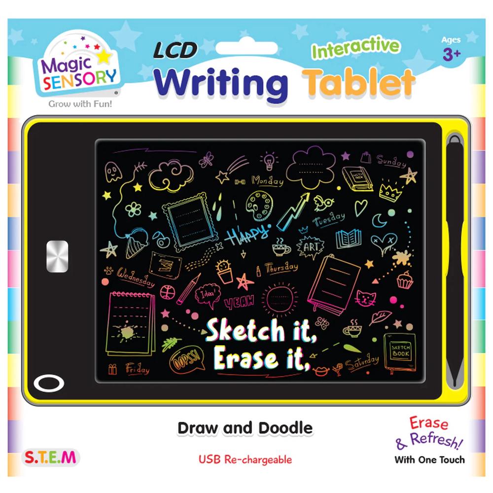 Interactive LCD Writing Tablet - Yellow Doodle (USB Rechargeable), 9350375019130