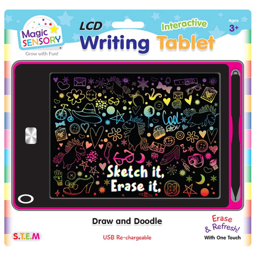 Magic Sensory Interactive LCD Writing Tablet - Pink Unicorn (USB Rechargeable), 9350375019178