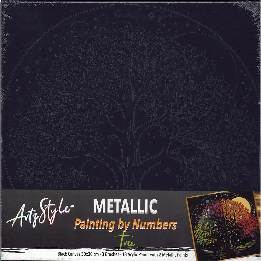 Artzstyle Metallic Paint by Number Tree, 9350375019215