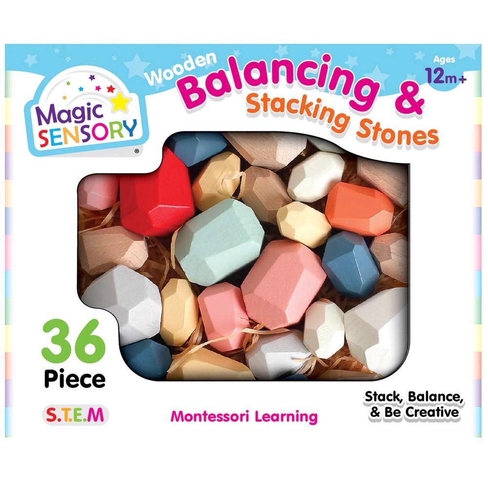 Magic Sensory Wooden Balancing & Stacking Stones, 36pc, 9350375019765