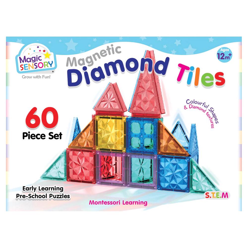 Magic Sensory Magnetic Diamond Tiles Set, 60pc, 9350375019833