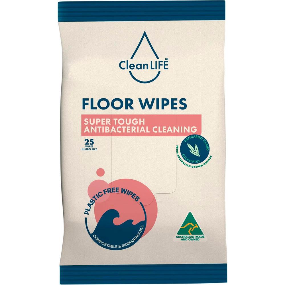 Antibacterial Plastic Free Floor Wipes, 25's, 9351148100611