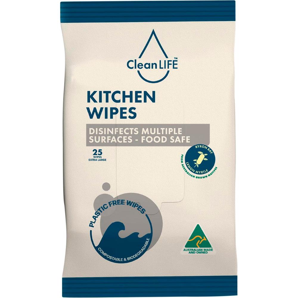 Kitchen Plastic Free Wipes Food Safe, 25's, 9351148100697