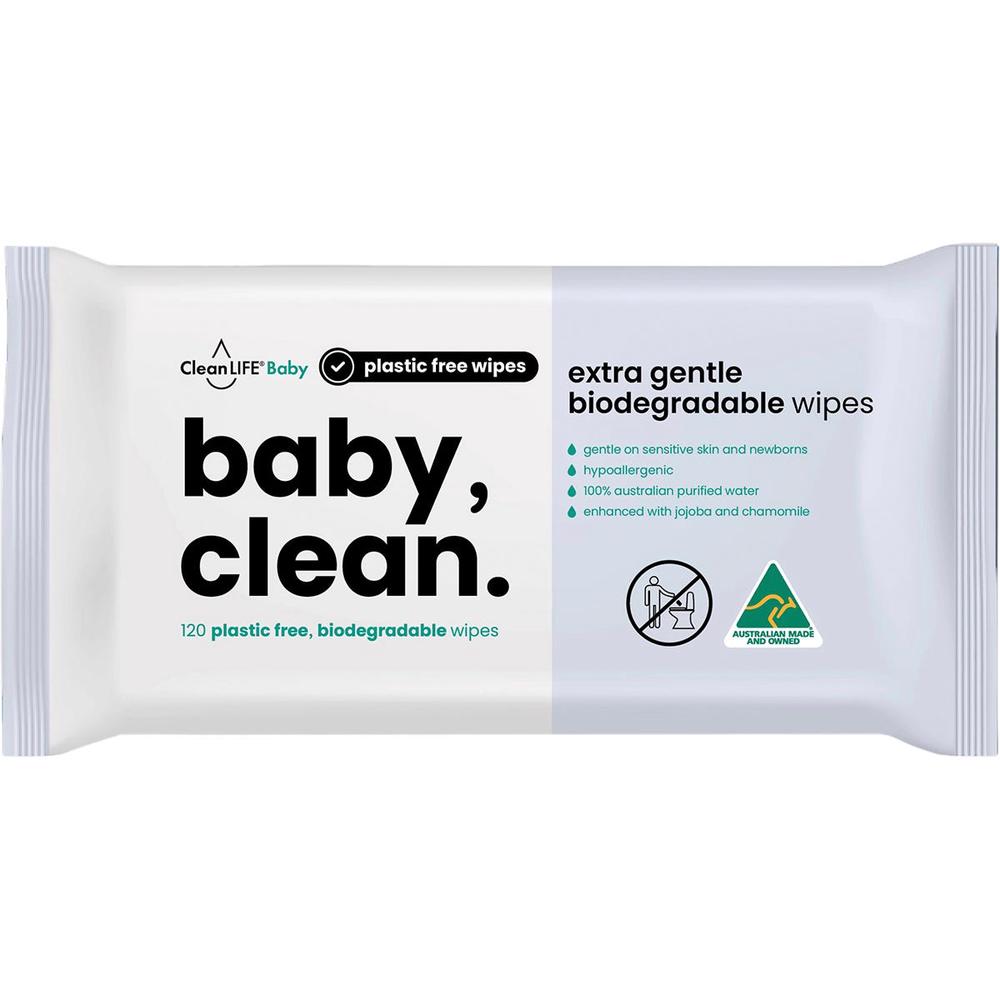 Baby Clean Extra Gentle Plastic Free Wipes, 120's, 9351148101236