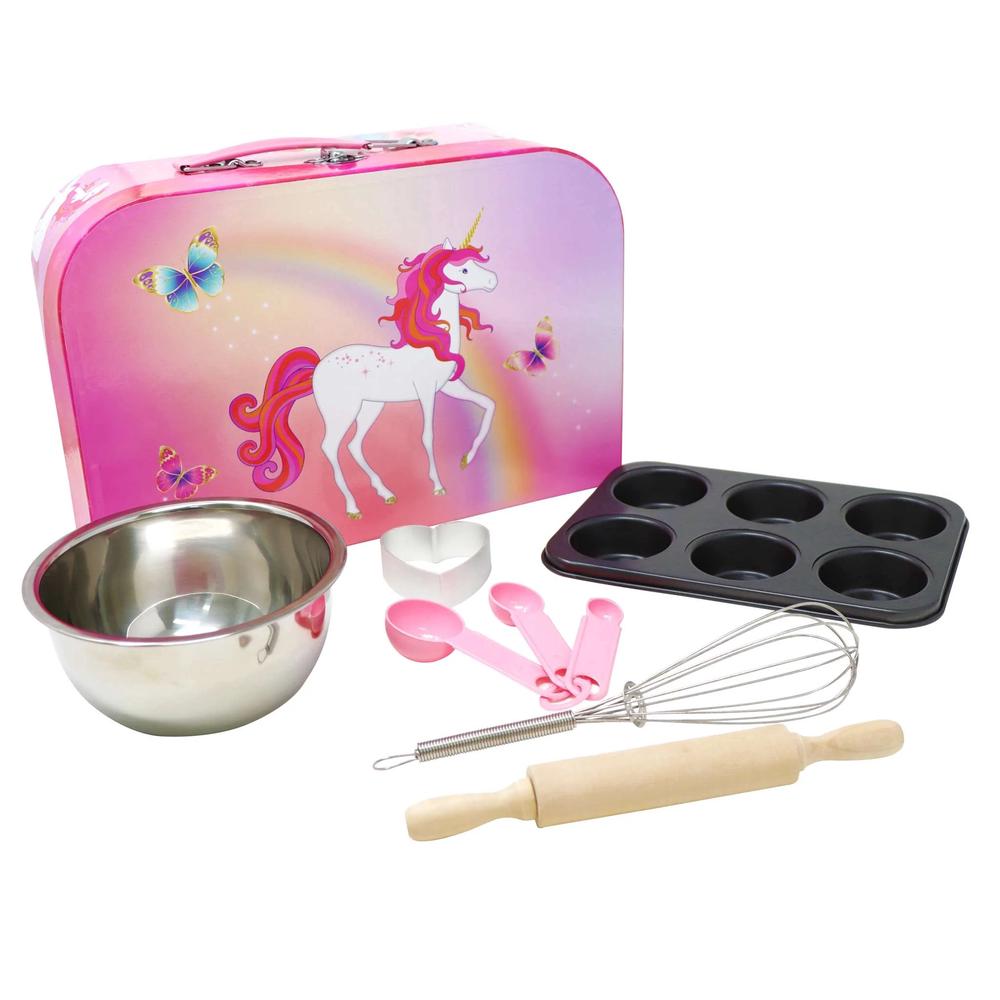 Unicorn Butterfly Kids Baking Set & Carry Case, 6 Piece, 9351300024038