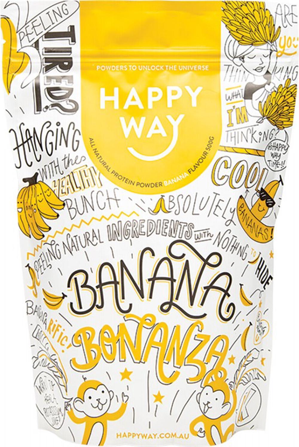 Happy Way Whey Protein Powder (Banana) - 500g, 9351906000450