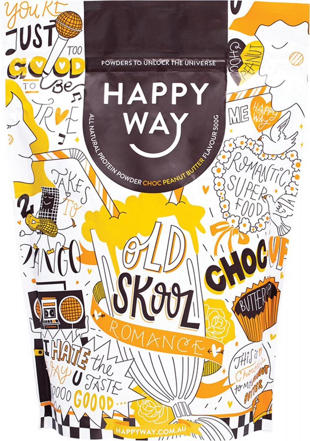 Happy Way Whey Protein Powder (Choc Peanut Butter) - 500g, 9351906000610