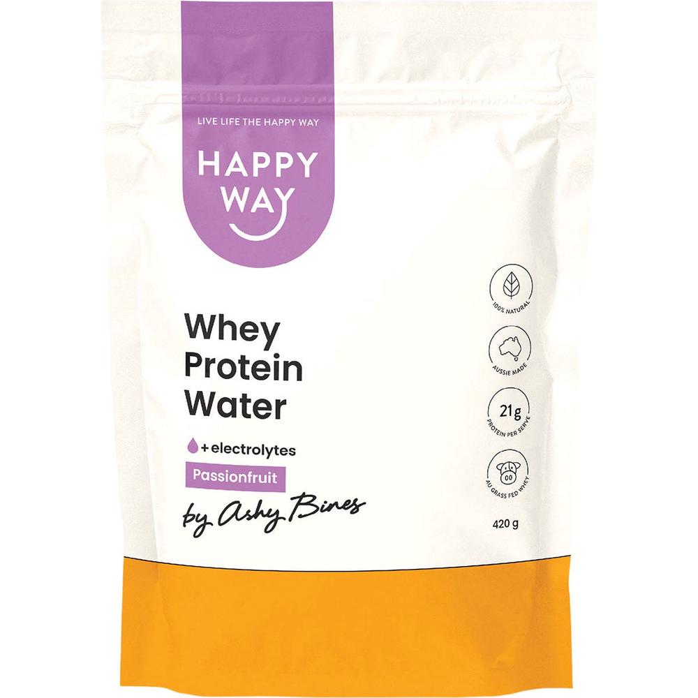 Happy Way Ashy Bines Whey Protein Water Passionfruit - 420g, 9351906003697