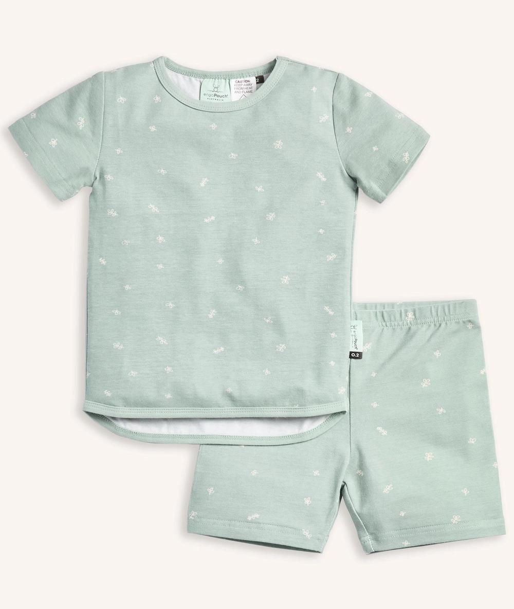 ergoPouch Short Sleeve 2 Piece Pyjamas, 0.2 Tog (Sage) - 5 Years, 9352240012086