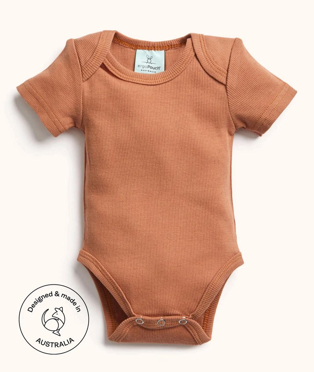 ergoPouch Bodywear Short Sleeve Bodysuit, Tog (Chestnut) 0-3