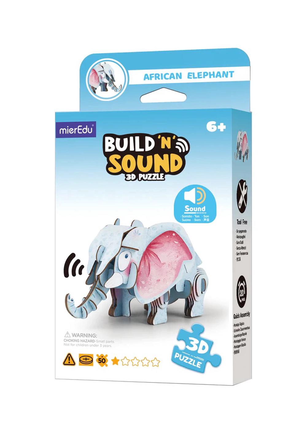 Build 'N' Sound 3D Puzzle - African Elephant, 9352801001733