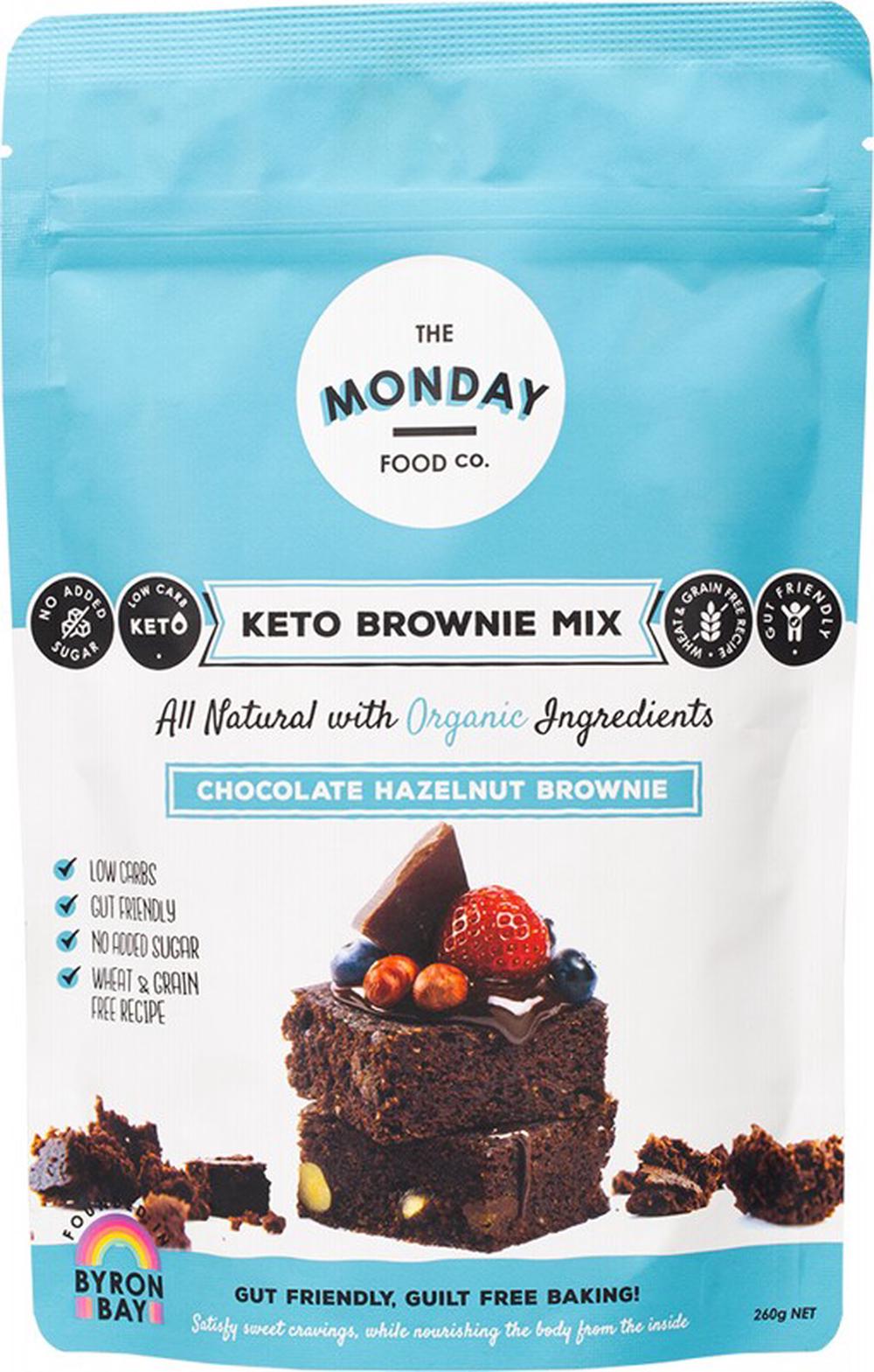 The Monday Food Co Keto Brownie Mix Chocolate Hazelnut Brownie 260g