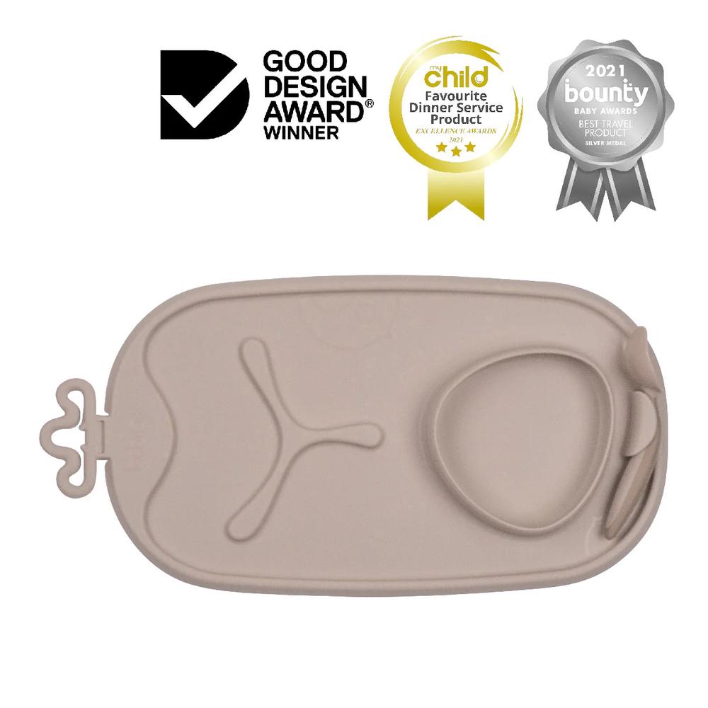 Roll + Go Feeding Mat with Spoon (Latte), 9353965002178