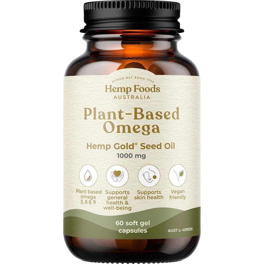 Plant-Based Omega with Hemp Gold Seed Oil, 60 Caps, 9354216001087