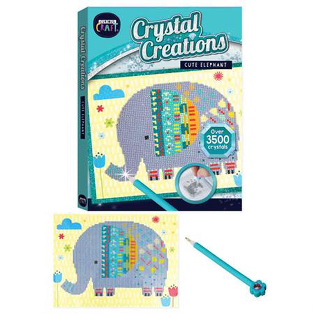 Hinkler Curious Craft Crystal Creations Canvas Cute Elephant Buy