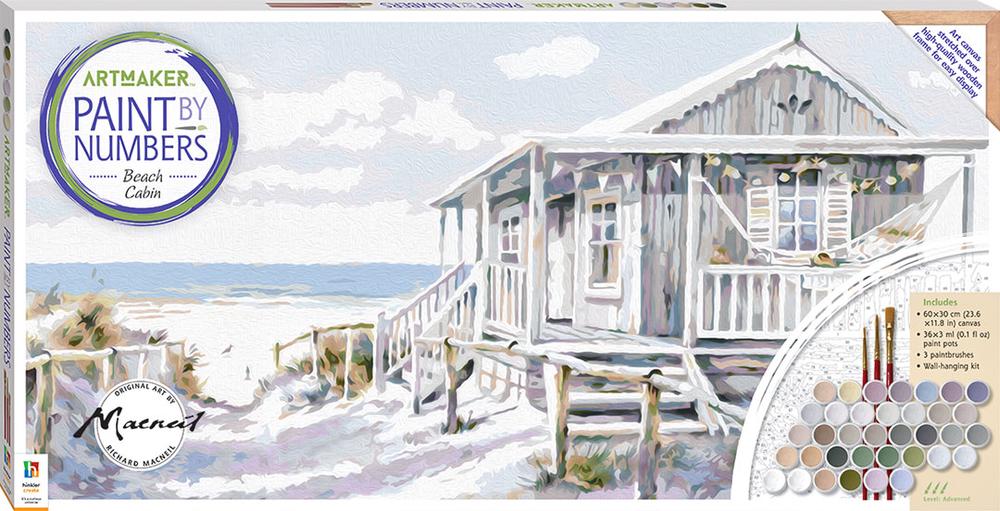 Hinkler Books Art Maker Paint by Numbers Canvas Beach Cabin Buy