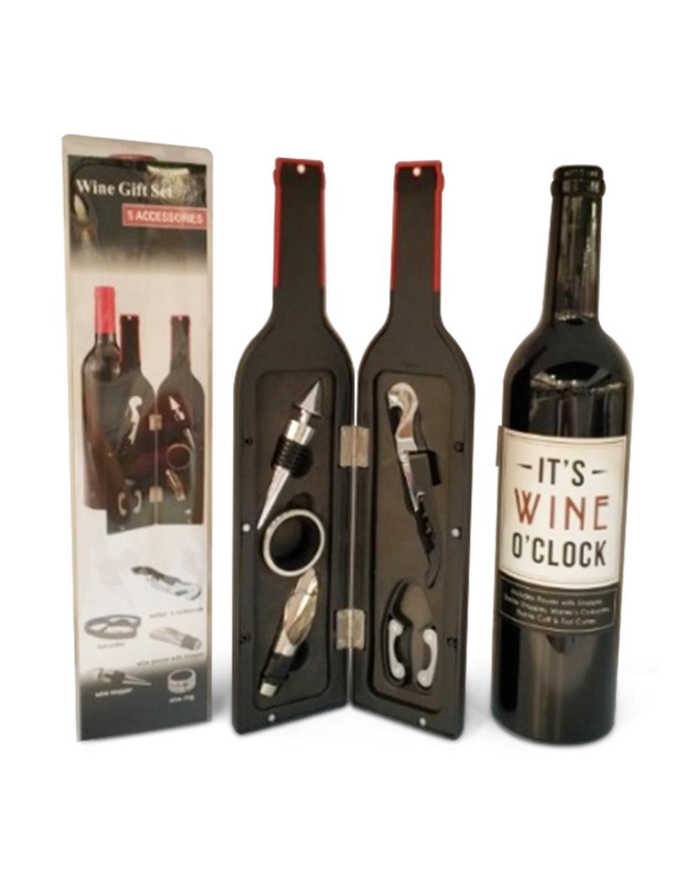 Wine Tool Gift Set - 5pcs In Bottle, 9354553000897