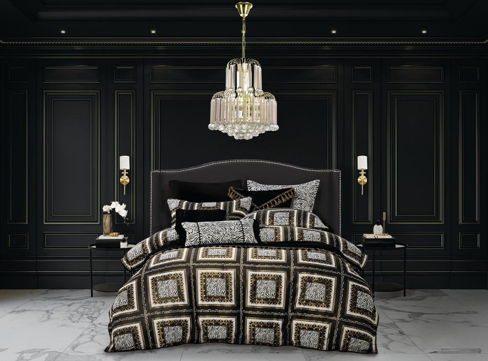 Davinci Piazza Quilt Cover Set (Gold) Super King Buy online at The Nile