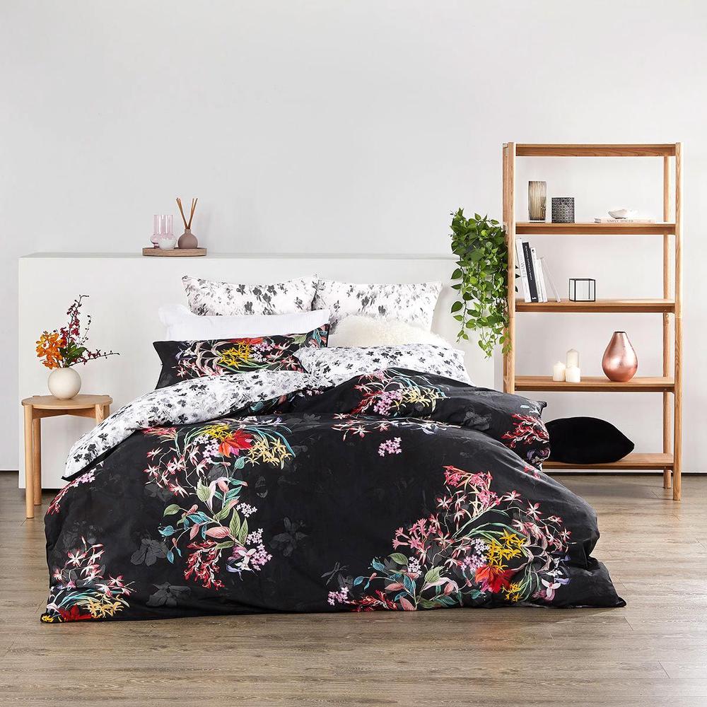 Logan & Mason Dendy Quilt Cover Set (Black) King Buy online at The Nile