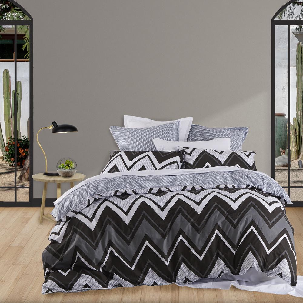 Logan & Mason Tycen Quilt Cover Set (Black) - Queen | Buy online at The ...